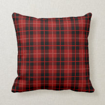 Red and black plaid pillow