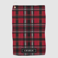 Red And Black Plaid Tartan Pattern And Custom Name