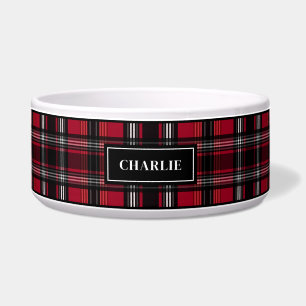 Red And Black Plaid Tartan Pattern With Name