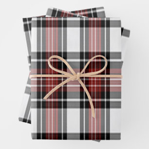 Red And Black Plaid Wrapping Paper Sheet