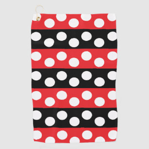 Red and Black Polka Dot  Golf Towel