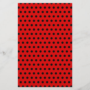 Red and Black Polka Dot Pattern. Spotty.