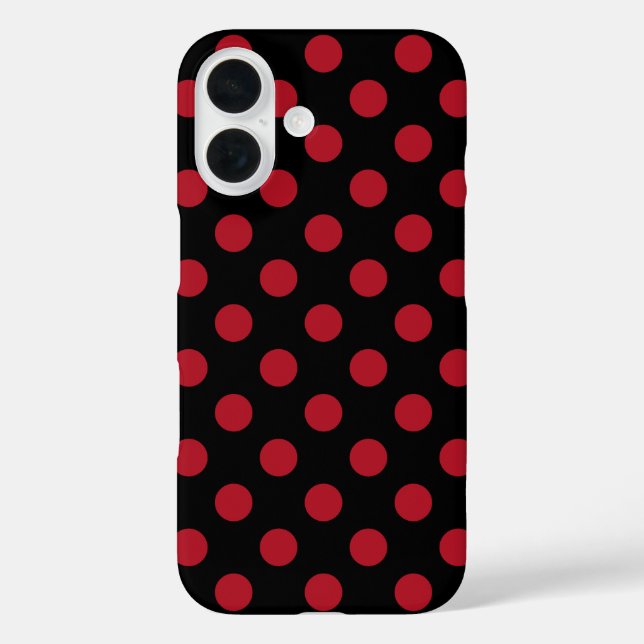 Red and black polka dots Case-Mate iPhone case (Back)