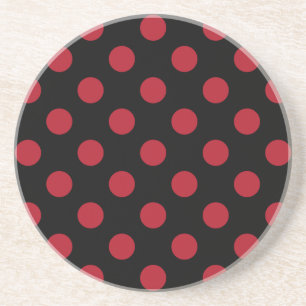 Red and black polka dots coaster