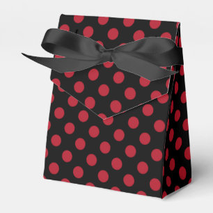 Red and black polka dots favor box