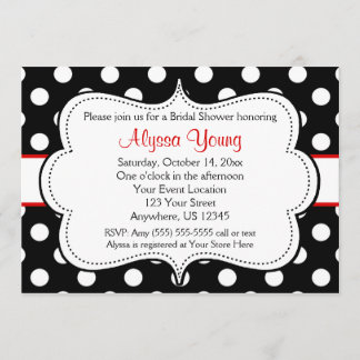 Red and Black Polka Dots Invitation