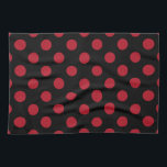 Red and black polka dots kitchen towel<br><div class="desc">Red and black polka dots</div>