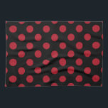 Red and black polka dots kitchen towel<br><div class="desc">Red and black polka dots</div>