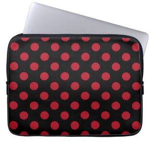 Red and black polka dots laptop sleeve