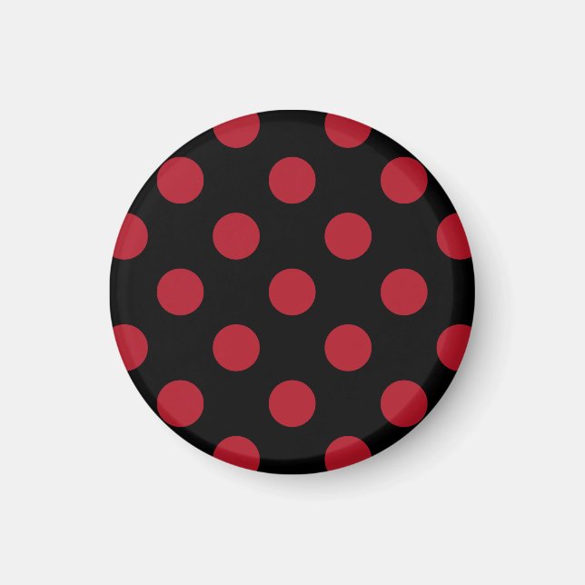Red and black polka dots magnet (Front)