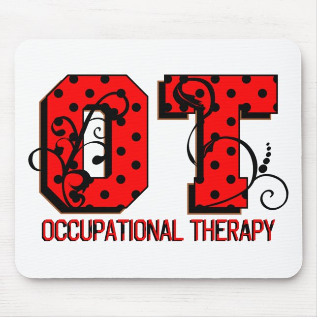 Red and Black Polka Dots Mouse Pad (Front)