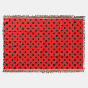Red and Black Polka Dots Throw Blanket