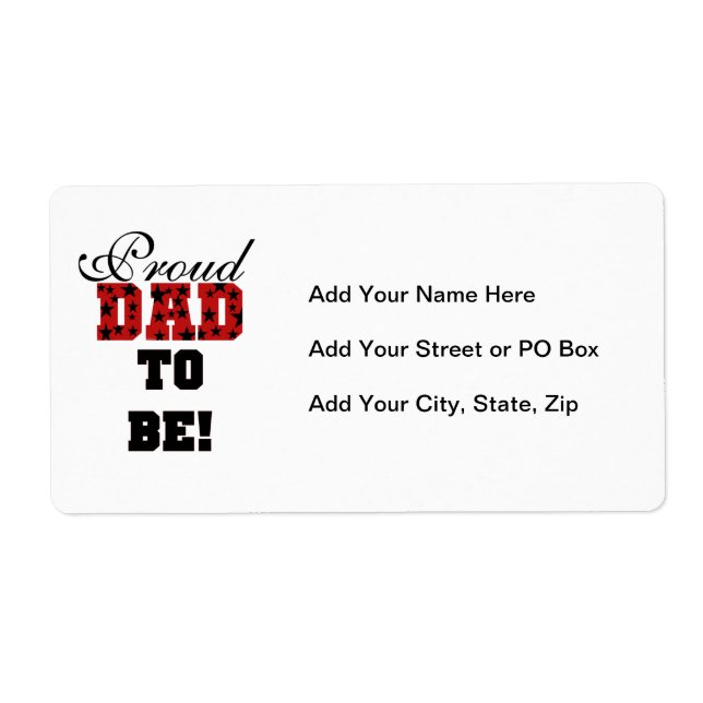 Red and Black Proud Dad to Be Gifts (Front)