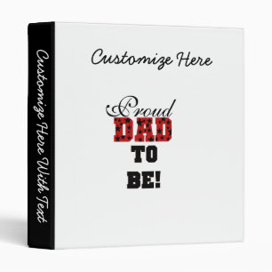 Red and Black Proud Dad to Be Gifts Binder