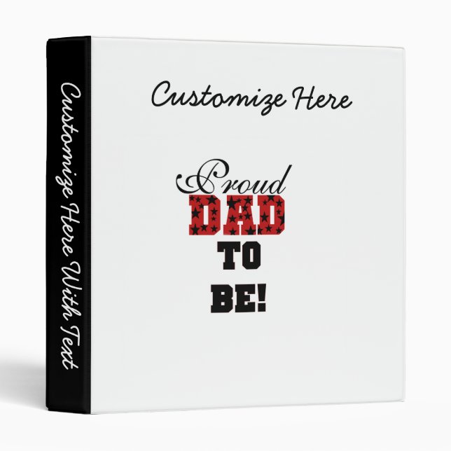 Red and Black Proud Dad to Be Gifts Binder (Front/Spine)