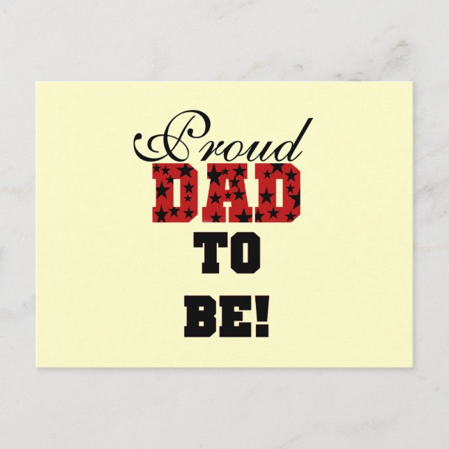 Red and Black Proud Dad to Be tshirts and Gifts Postcard (Front)