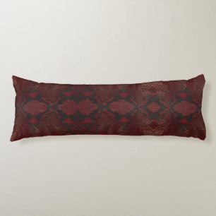 Red and Black Python Print Body Pillow
