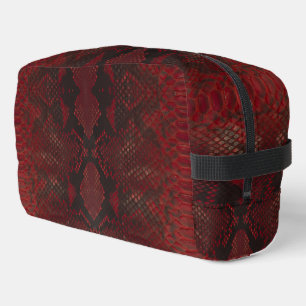 Red and Black Python Print Dopp Kit