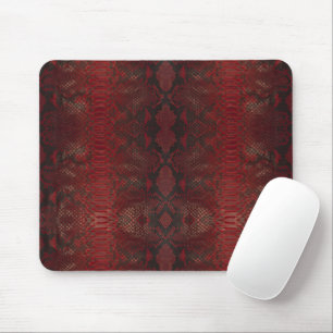 Red and Black Python Print Mouse Pad