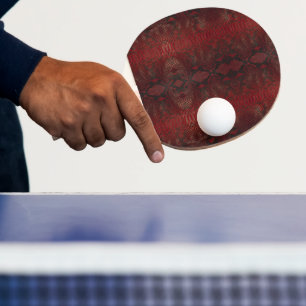 Red and Black Python Print Ping Pong Paddle