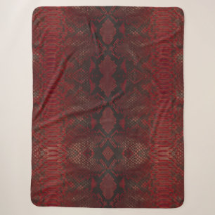 Red and Black Python Print Sherpa Blanket