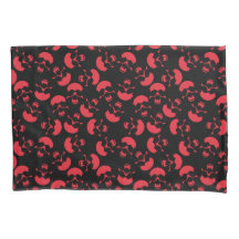 Red and Black Repeating Motif | Skull Pattern