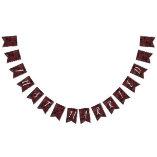 Red and Black Rose Gothic Wedding Bunting Bunting Flags