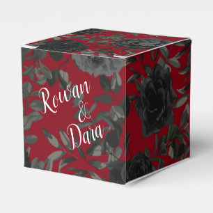 Red and Black Rose Gothic Wedding Favour Box