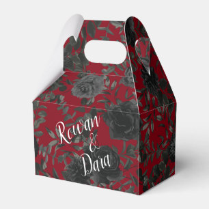 Red and Black Rose Gothic Wedding Favour Box
