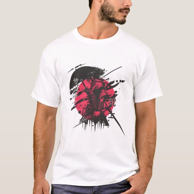 Red and black samurai t-shirt (Front)