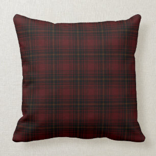 Red And Black Scottish Tartan Plaid Pattern Throw Pillow