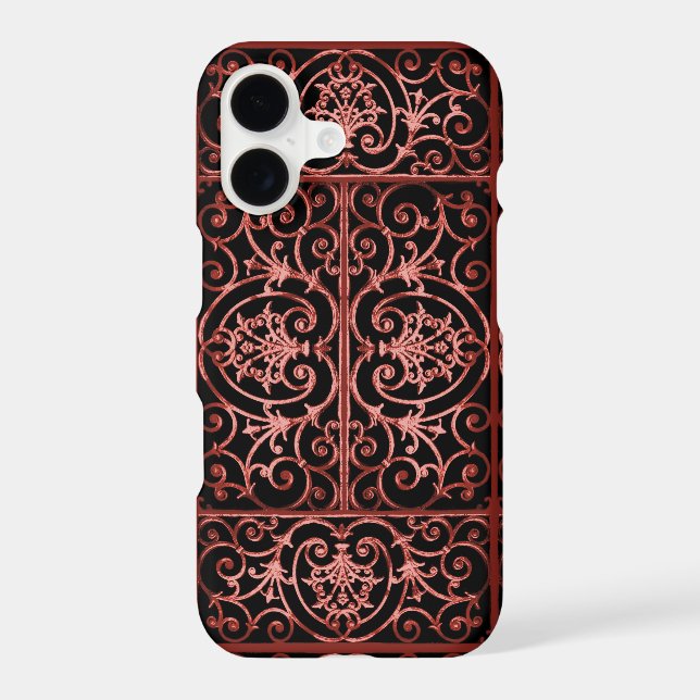 Red and black scrollwork pattern (Back)