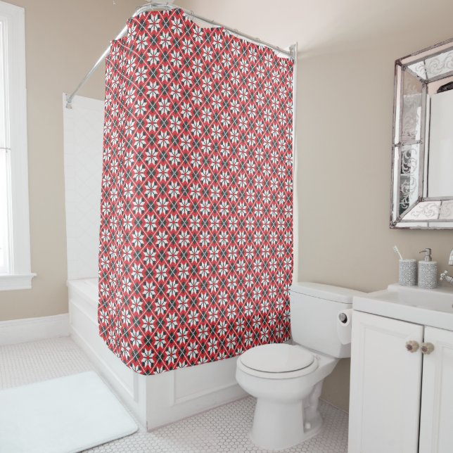Red and black seamless cross-stitch pattern (In Situ)