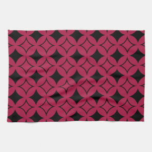 Red and black shippo kitchen towel