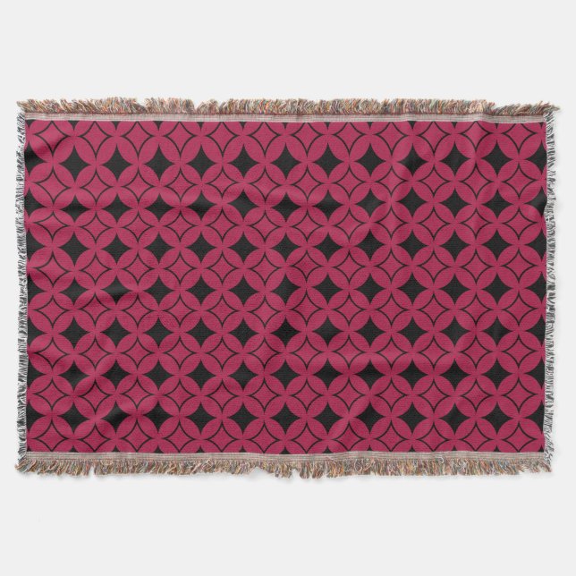 Red and black shippo throw blanket (Front)