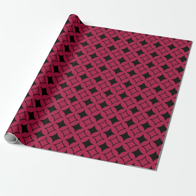 Red and black shippo wrapping paper (Unrolled)