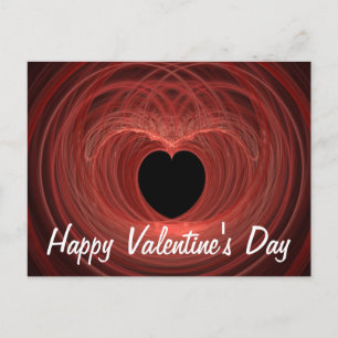 Red and Black Spiralled Heart Holiday Postcard