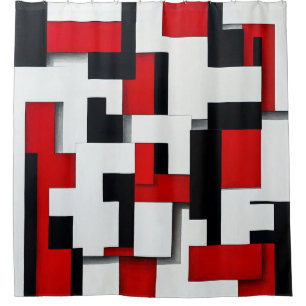 Red and black square pattern with a white backgrou