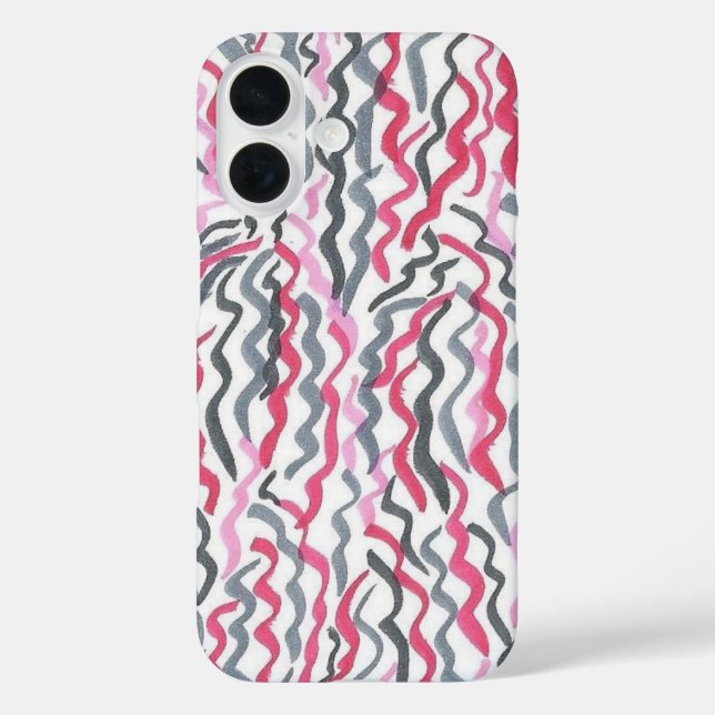 Red and Black Squiggles Pattern Case-Mate iPhone Case (Back)