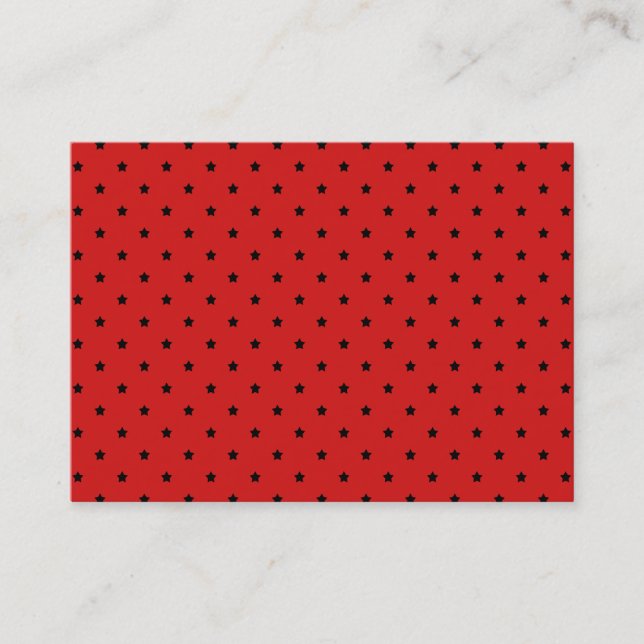 Red and Black Stars Pattern. Business Card (Front)