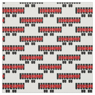 Red and Black Stenographer Steno Machine Keys Fabric