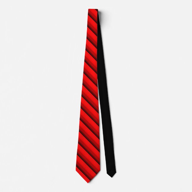 Red and Black Stripe Pattern Tie (Front)