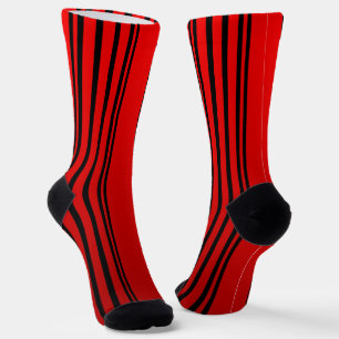 Red And Black Stripe  Socks