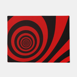 Red and Black Striped Loop Pattern Doormat