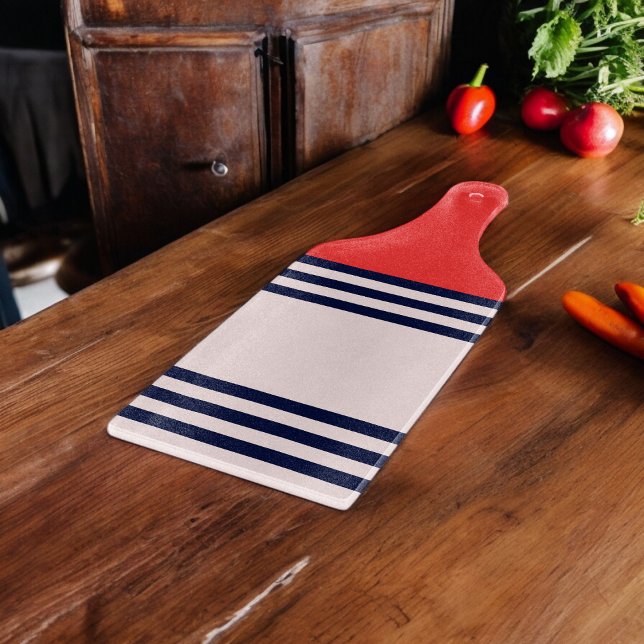 Red and Black Stripes Cutting Board (Chopping Board)