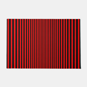 Red and Black Stripes Doormat