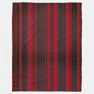 Red and Black Stripes Fleece Blanket