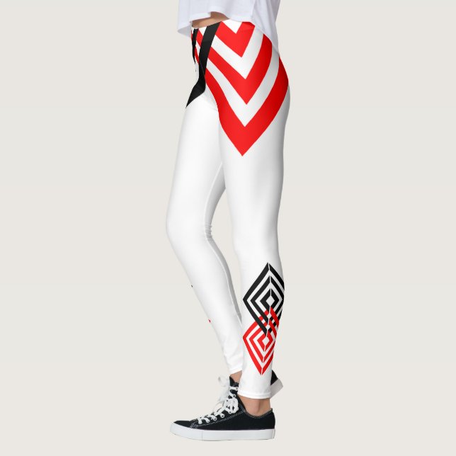 Red and Black Stripes Leggings (Left)