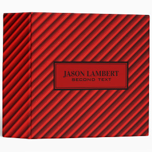 Red And Black Stripes Pattern Binder