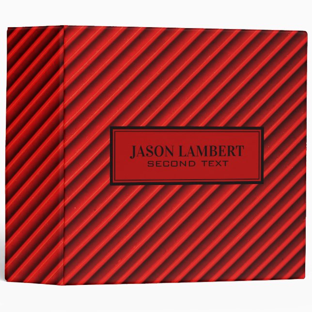 Red And Black Stripes Pattern Binder (Front/Spine)